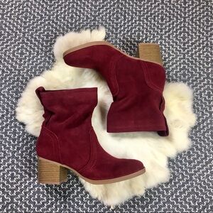 White Mountain Burgundy Suede Behari Bootie